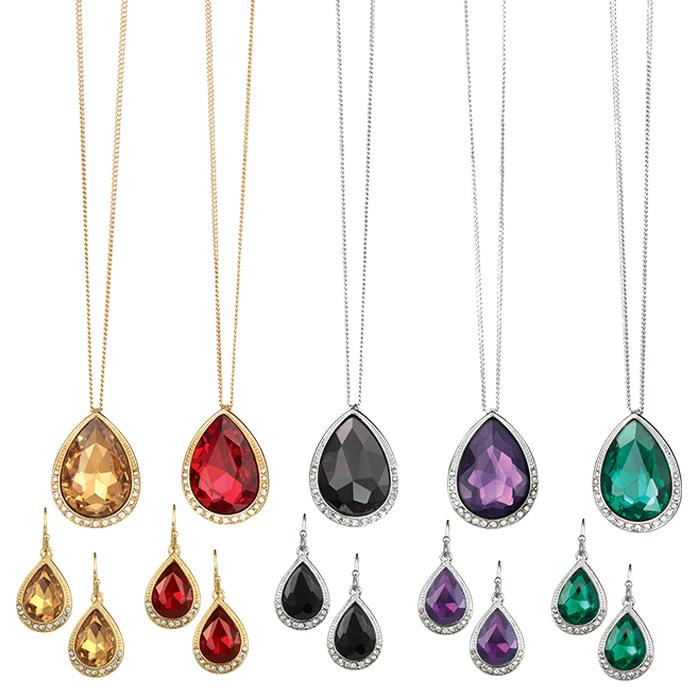 Radiant Beauty Teardrop Necklace and Earring Gift Set